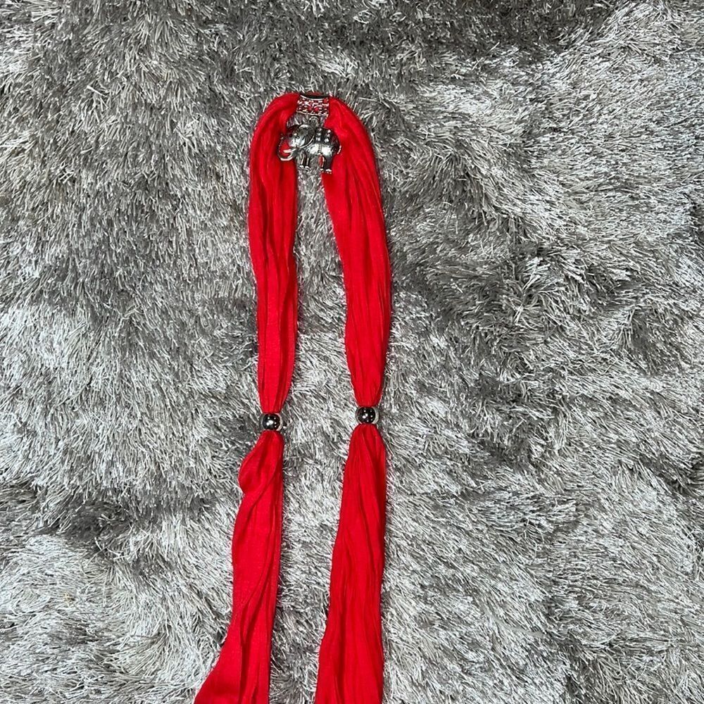 Red neck scarf with Elephant